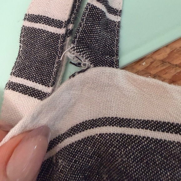 FLAWED Mermaid Striped Scalloped Hem Romper Size M Summer Nautical - Picture 2 of 4